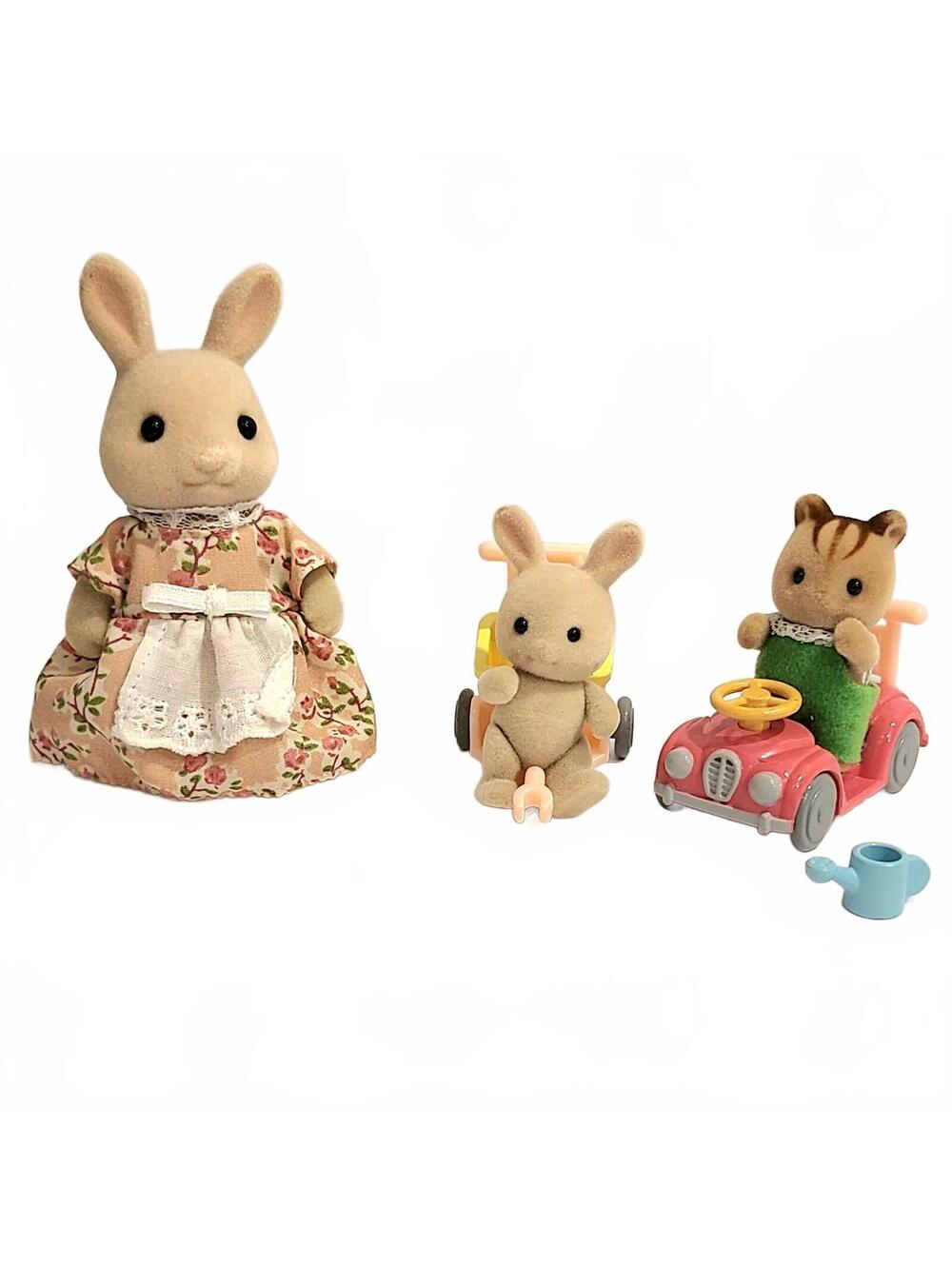 Calico Critters Apple & Jake Ride and Play Set Rabbit Chipmunk Figures Tricycle